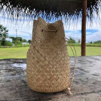 A round bottomed kostat tengguang photographed in Luta, CNMI. Woven by James C. Bamba